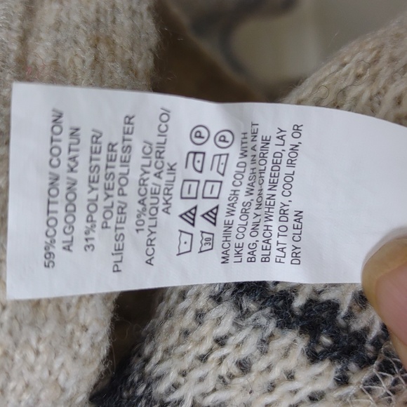 Lucky Brand Womens Tribal Aztec Black Ivory Gray Print Open Front Drape Cardigan - Picture 6 of 11